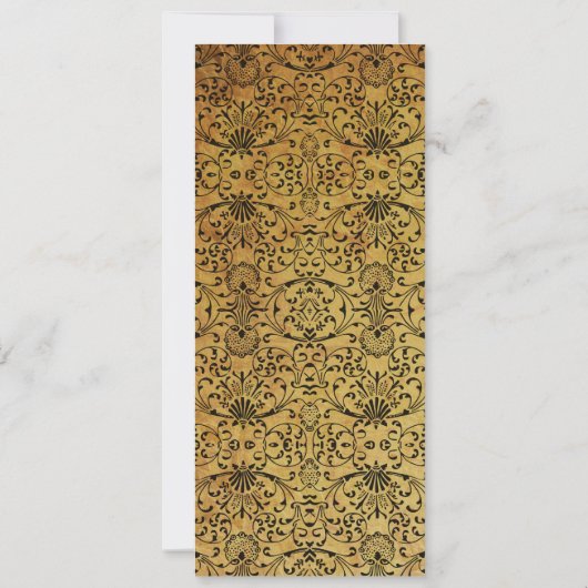 vervaagd zwart goud damask bruiloft uitnodiging (Achterkant)