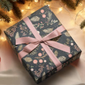  vervaagd zwart goud roze Ornamenten botanisch Cadeaupapier