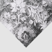 Vervaagd Zwart & Wit Bloemen Tissuepapier (Detail)