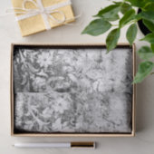 Vervaagd Zwart & Wit Bloemen Tissuepapier (Geschenk)