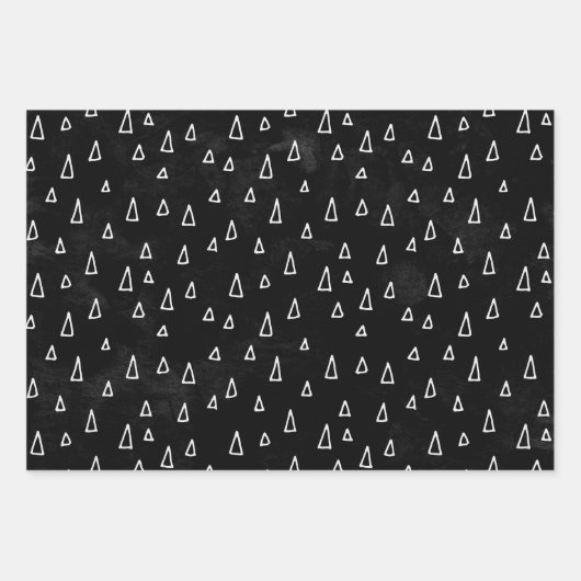 Vervaagd Zwart Wit Doodle Shape Inpakpapier Vel (Voorkant 2)