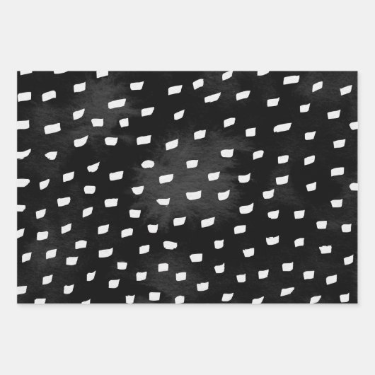 Vervaagd Zwart Wit Doodle Shape Inpakpapier Vel (Voorkant)