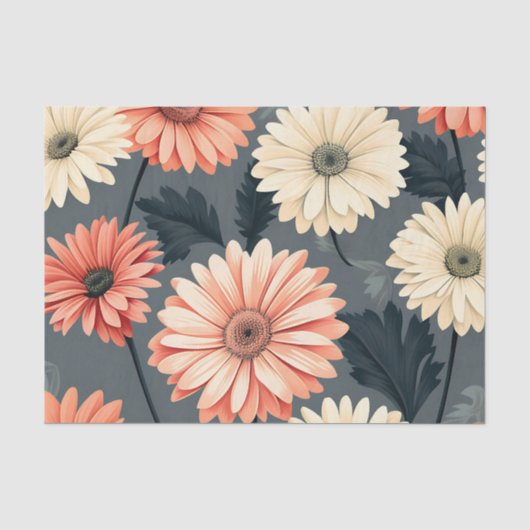 Vervaagde achtergrond Gerbera Daisies Tissuepapier (Voorkant)