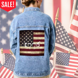 Vervaagde Amerikaanse vlag Patriottisch Denim Jacket
