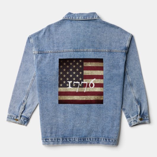 Vervaagde Amerikaanse vlag Patriottisch Denim Jacket (Achterkant)