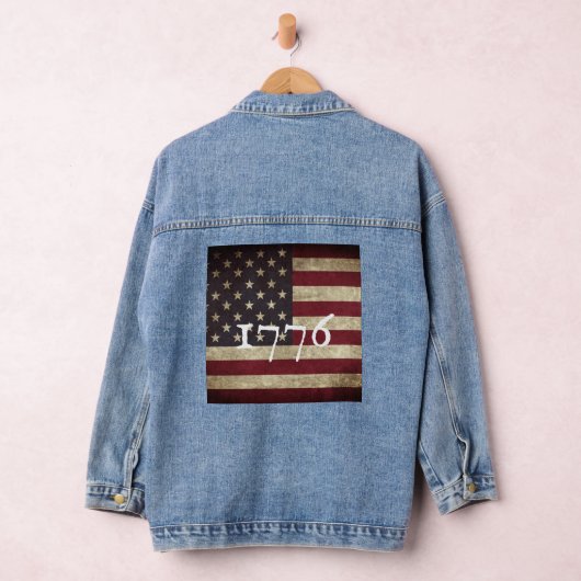 Vervaagde Amerikaanse vlag Patriottisch Denim Jacket (Hangar)