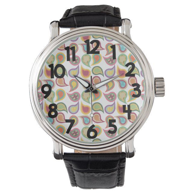 Vervaagde atomische paisleys horloge (Voorkant)
