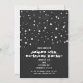 Vervaagde Black Denim Starry Grunge Party Uitnodig Kaart (Voorkant)