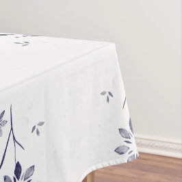 Vervaagde blauwe en witte bloemmotief tafelkleed
