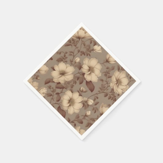 vervaagde bloem Elegant bruin Servet (Hoek)