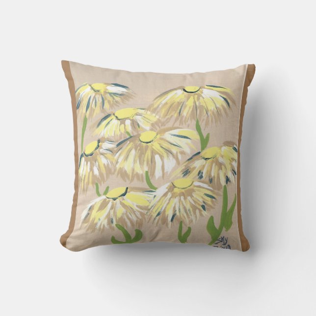 Vervaagde bloemen kussen (Voorkant)