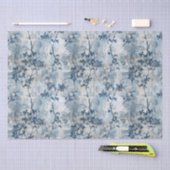  vervaagde bloemenbehang - blauw & wit anti tissuepapier (Craft)