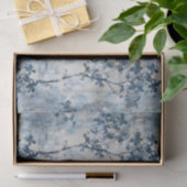  vervaagde bloemenbehang - blauw & wit anti tissuepapier (Geschenk)