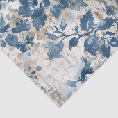 vervaagde bloemenbehang - blauw & wit anti tissuepapier (Detail)