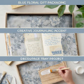 vervaagde bloemenbehang - blauw & wit anti tissuepapier