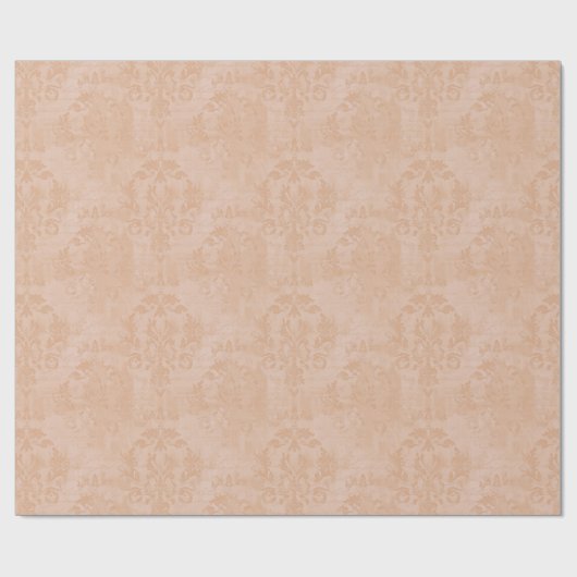 vervaagde Dusty Peach Damask Cadeaupapier (Vlak)