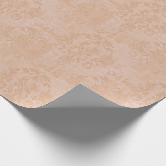  vervaagde Dusty Peach Damask Cadeaupapier (Hoek)