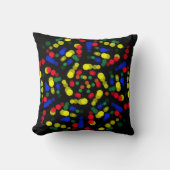 Vervaagde en gestippelde regenboogkleuren bloemen kussen (Voorkant)