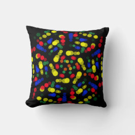 Vervaagde en gestippelde regenboogkleuren bloemen kussen