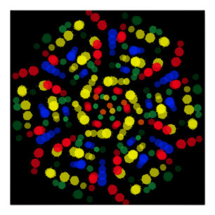 Vervaagde en gestippelde regenboogkleuren bloemen perfect poster