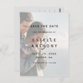 Vervaagde Foto Ampersand Wedding Sla de datum op Briefkaart (Voorkant / Achterkant)