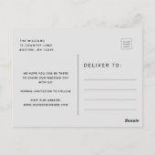 Vervaagde Foto Ampersand Wedding Sla de datum op Briefkaart (Achterkant)