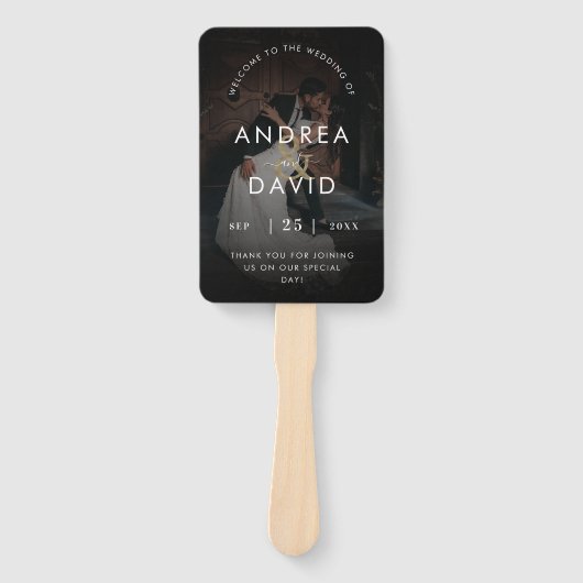 Vervaagde foto goud et-teken ceremonieprogramma me handwaaier (Voorkant)