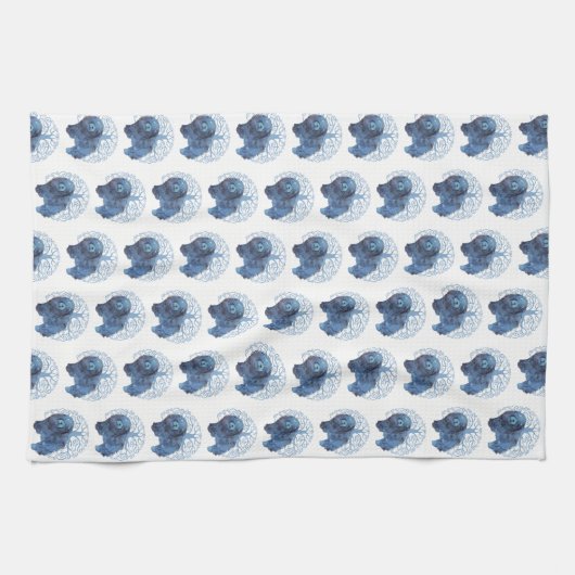 VERVAAGDE GENEN Chow herhalen ontwerp TREE OF LIFE Theedoek (Horizontaal)