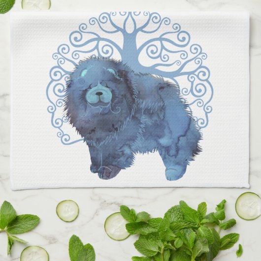 VERVAAGDE GENEN Chow TREE OF LIFE Keukenhanddoek (Gevouwen)