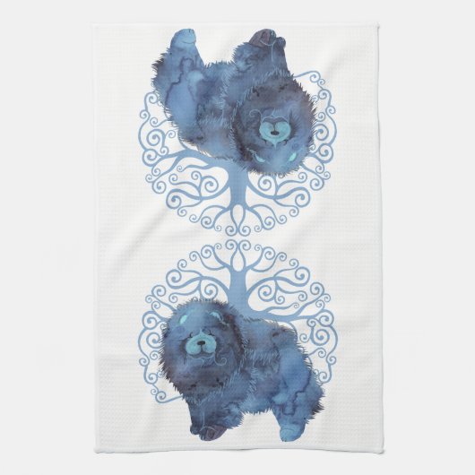 VERVAAGDE GENEN Chow TREE OF LIFE Keukenhanddoek (Verticaal)