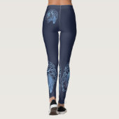 VERVAAGDE GENEN TONEN BOOM VAN HET LEVEN MARINE LEGGINGS (Achterkant)