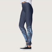 VERVAAGDE GENEN TONEN BOOM VAN HET LEVEN MARINE LEGGINGS (Links)
