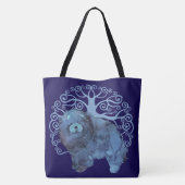 VERVAAGDE GENEN Toon Boom van het Leven BLAUW Tote Bag (Achterkant)