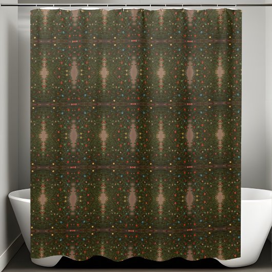  vervaagde glitter kerstboom douchegordijn