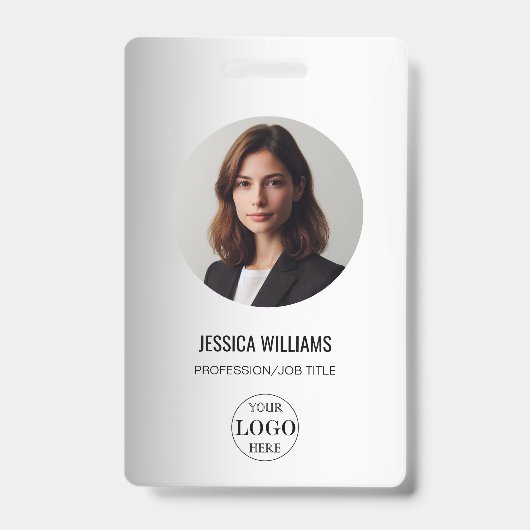 Vervaagde grijze achtergrond aangepaste logo zakel badge (Voorzijde)