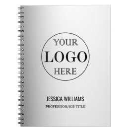 Vervaagde grijze achtergrond aangepaste logo zakel notitieboek