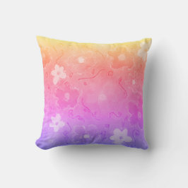 Vervaagde kleurrijke bloemen kussen