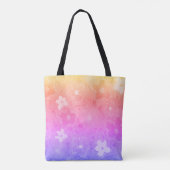 Vervaagde kleurrijke bloemen tote bag (Achterkant)