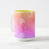 Vervaagde kleurrijke bloemen tweekleurige koffiemok (Voorkant links)