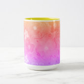 Vervaagde kleurrijke bloemen tweekleurige koffiemok (Center)