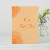 Vervaagde Oranje Rozen, aangepaste huwelijksuitnod Kaart (Staand voorkant)