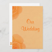 Vervaagde Oranje Rozen, aangepaste huwelijksuitnod Kaart (Voorkant / Achterkant)