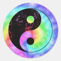 Vervaagde regenboog Yin Yang Sticker