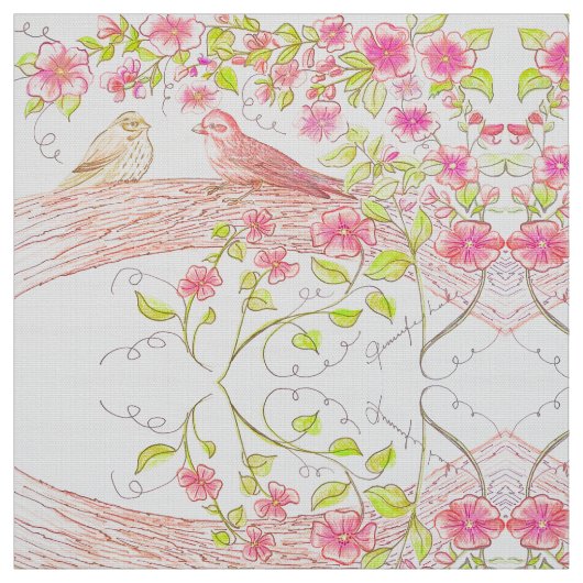 Vervaagde roze vinken stof (Swatch)