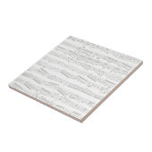 Vervaagde Subtiele Zwart-witte muzieknoten Tegeltje (Zijkant)