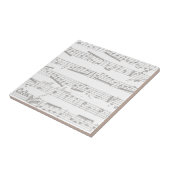 Vervaagde Subtiele Zwart-witte muzieknoten Tegeltje (Zijkant)