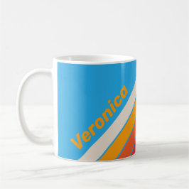 Vervaagde Surf Blue Strepen met Naam Koffiemok
