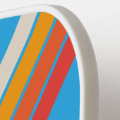 Vervaagde Surfblauw Gestreept met Naam Pickleball Paddle (Links Detail)