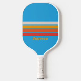 Vervaagde Surfblauw over Strepen met Naam Pickleball Paddle