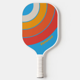 Vervaagde Surfblauwe Cirkel Streep met Naam Pickleball Paddle